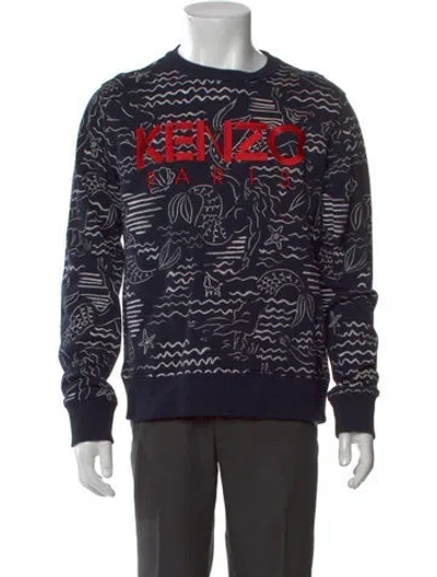 Pre-owned Kenzo Graphic Print Crew Neck Sweatshirt In Multi