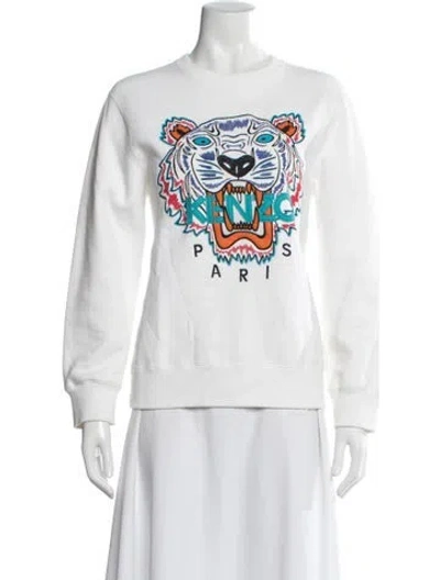Pre-owned Kenzo Graphic Print Crew Neck Sweatshirt In Neutral