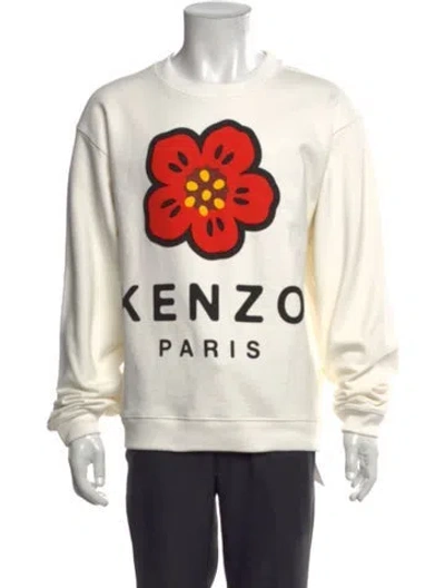 Pre-owned Kenzo Graphic Print Crew Neck Sweatshirt In Neutral