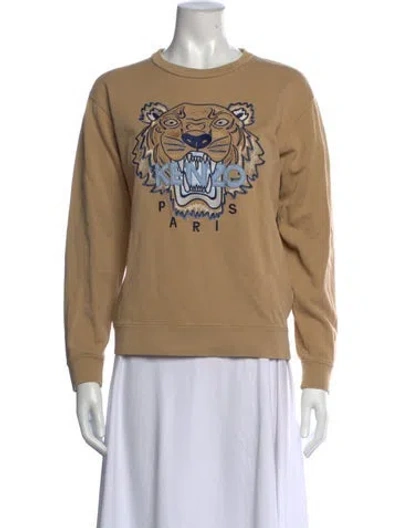 Pre-owned Kenzo Graphic Print Crew Neck Sweatshirt In Neutrals