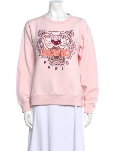 Pre-owned Kenzo Graphic Print Crew Neck Sweatshirt In Pink
