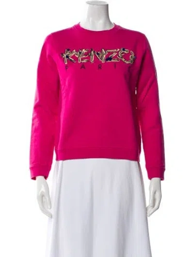 Pre-owned Kenzo Graphic Print Crew Neck Sweatshirt In Pink