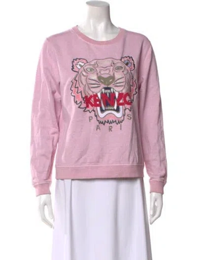Pre-owned Kenzo Graphic Print Crew Neck Sweatshirt In Pink
