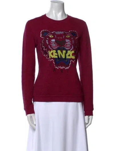 Pre-owned Kenzo Graphic Print Crew Neck Sweatshirt In Pink