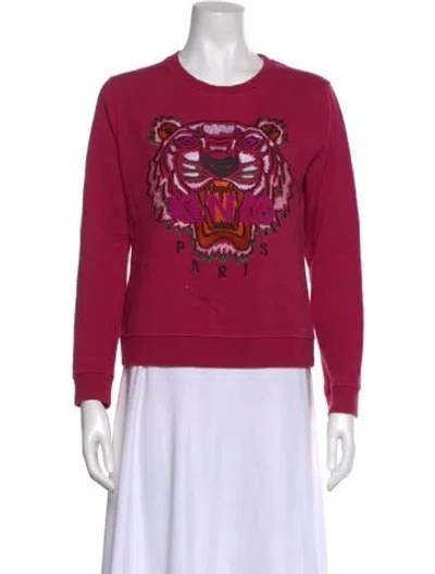 Pre-owned Kenzo Graphic Print Crew Neck Sweatshirt In Pink