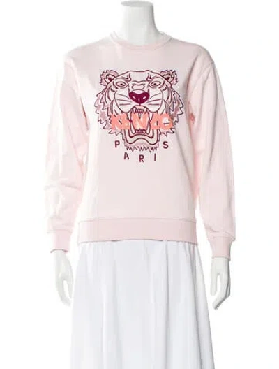 Pre-owned Kenzo Graphic Print Crew Neck Sweatshirt In Pink