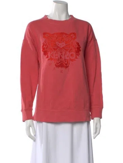 Pre-owned Kenzo Graphic Print Crew Neck Sweatshirt In Pink