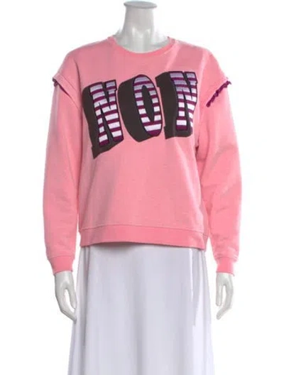 Pre-owned Kenzo Graphic Print Crew Neck Sweatshirt In Pink