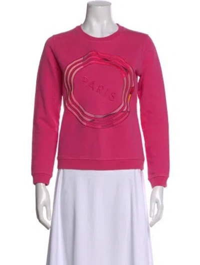 Pre-owned Kenzo Graphic Print Crew Neck Sweatshirt In Pink