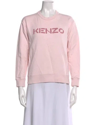Pre-owned Kenzo Graphic Print Crew Neck Sweatshirt In Pink