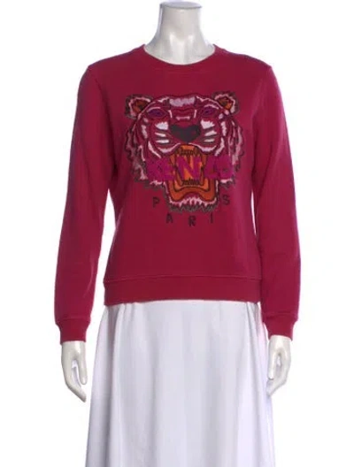 Pre-owned Kenzo Graphic Print Crew Neck Sweatshirt In Pink