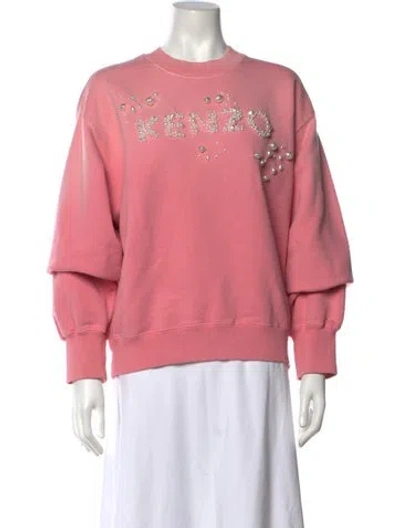 Pre-owned Kenzo Graphic Print Crew Neck Sweatshirt In Pink
