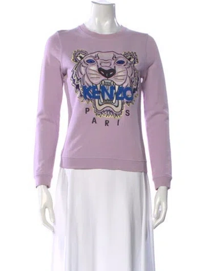 Pre-owned Kenzo Graphic Print Crew Neck Sweatshirt In Purple