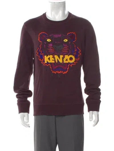 Pre-owned Kenzo Graphic Print Crew Neck Sweatshirt In Purple