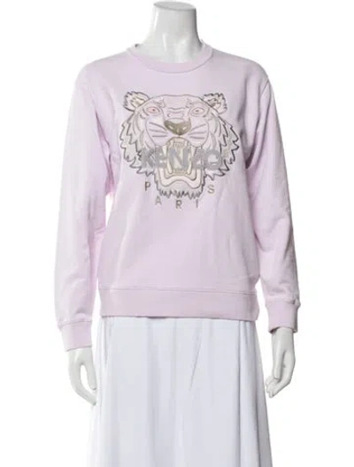 Pre-owned Kenzo Graphic Print Crew Neck Sweatshirt In Purple