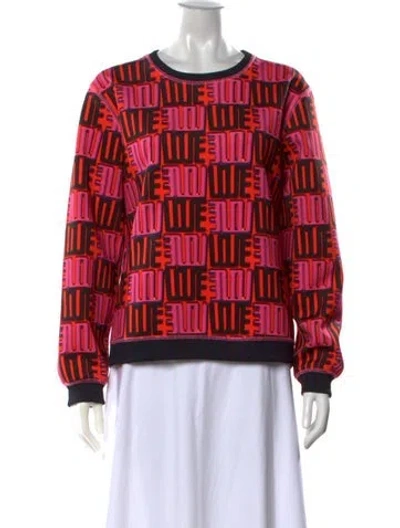 Pre-owned Kenzo Graphic Print Crew Neck Sweatshirt In Red