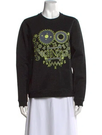 Pre-owned Kenzo Graphic Print Crew Neck Sweatshirt W/ Tags In Black