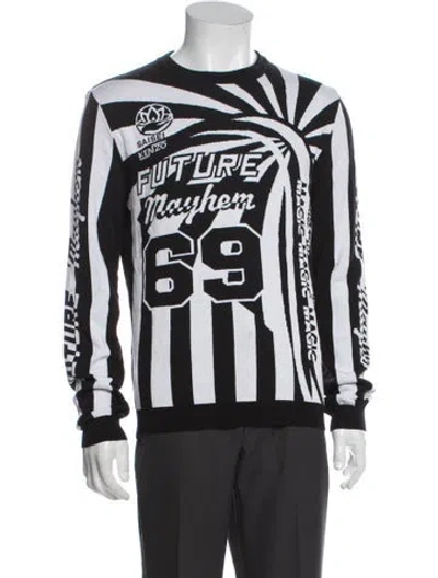 Pre-owned Kenzo Graphic Print Crew Neck Sweatshirt W/ Tags In Black