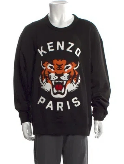 Pre-owned Kenzo Graphic Print Crew Neck Sweatshirt W/ Tags In Black