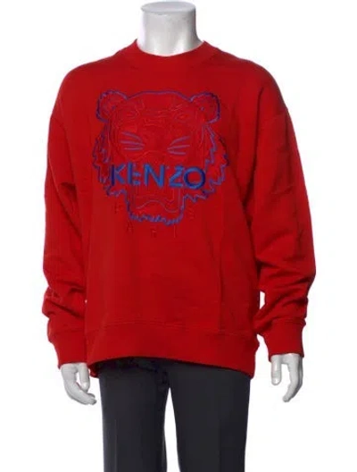 Pre-owned Kenzo Graphic Print Crew Neck Sweatshirt W/ Tags In Red