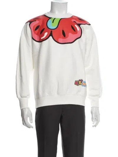 Pre-owned Kenzo Graphic Print Crew Neck Sweatshirt W/ Tags In White
