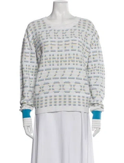 Pre-owned Kenzo Graphic Print Crew Neck Sweatshirt In White