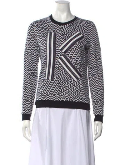 Pre-owned Kenzo Graphic Print Crew Neck Sweatshirt In White