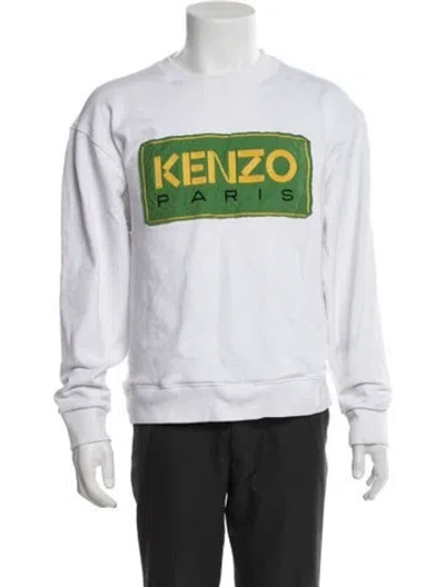 Pre-owned Kenzo Graphic Print Crew Neck Sweatshirt In White