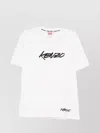 Kenzo Black Cotton T-shirt With Embroidered Tiger Logo In White