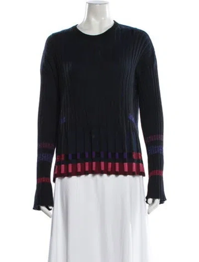 Pre-owned Kenzo Graphic Print Crew Neck Top In Blue