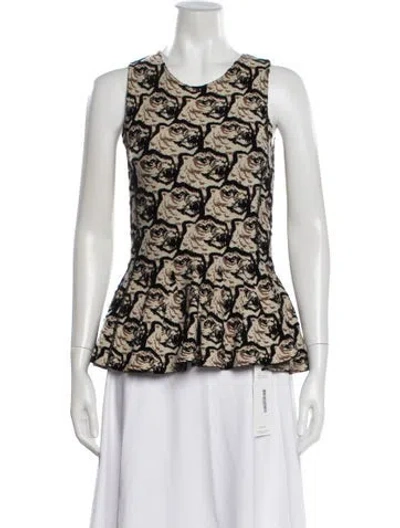 Pre-owned Kenzo Graphic Print Crew Neck Top In Green