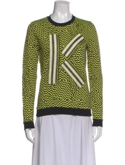 Pre-owned Kenzo Graphic Print Crew Neck Top In Green