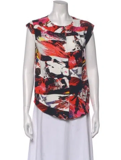 Pre-owned Kenzo Graphic Print Crew Neck Top In Multi