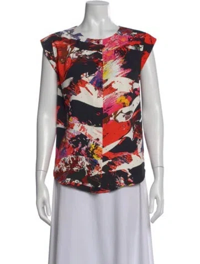 Pre-owned Kenzo Graphic Print Crew Neck Top In Multi