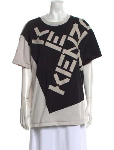 Pre-owned Kenzo Graphic Print Crew Neck T-shirt In Black