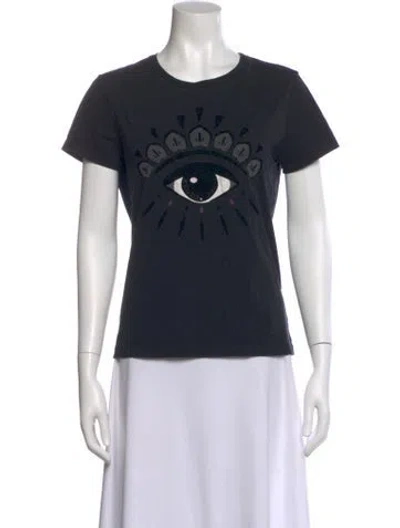 Pre-owned Kenzo Graphic Print Crew Neck T-shirt In Black