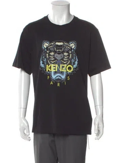 Pre-owned Kenzo Graphic Print Crew Neck T-shirt In Black