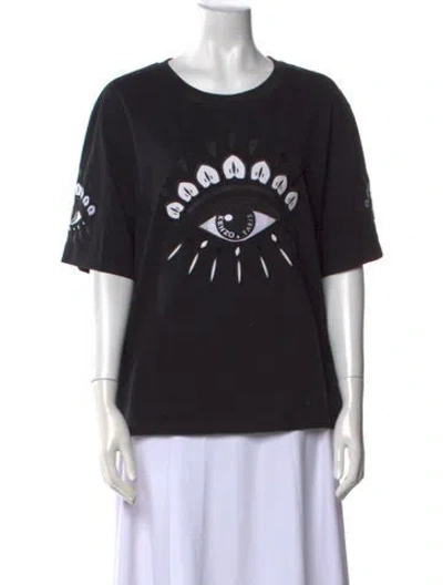 Pre-owned Kenzo Graphic Print Crew Neck T-shirt In Black