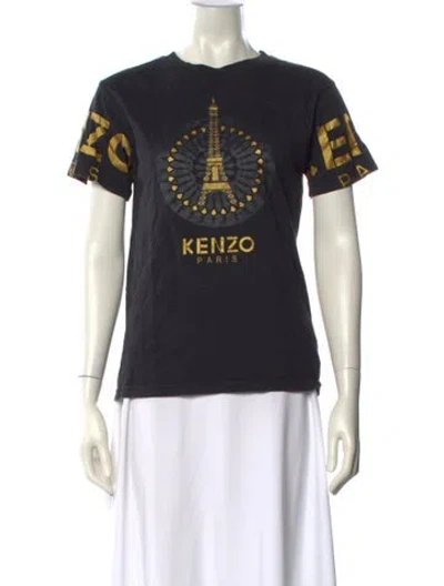 Pre-owned Kenzo Graphic Print Crew Neck T-shirt In Black