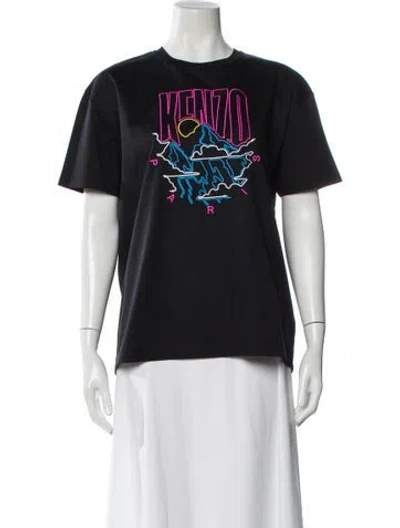 Pre-owned Kenzo Graphic Print Crew Neck T-shirt In Black
