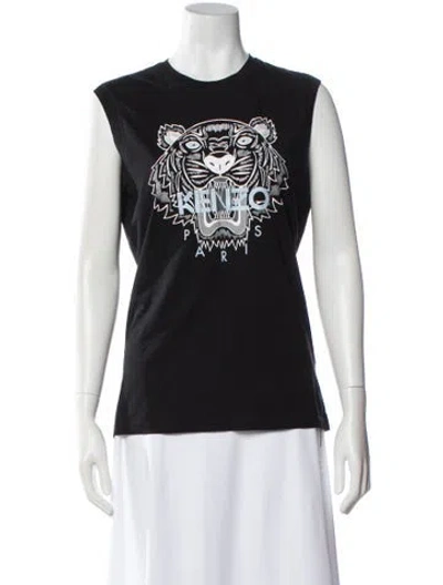 Pre-owned Kenzo Graphic Print Crew Neck T-shirt In Black