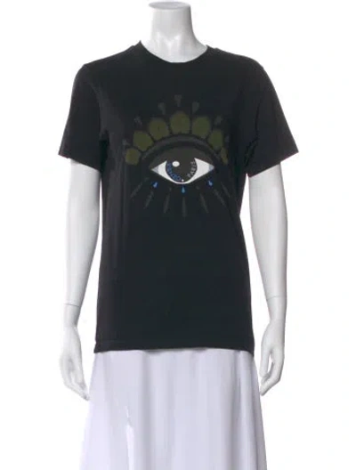 Pre-owned Kenzo Graphic Print Crew Neck T-shirt In Black