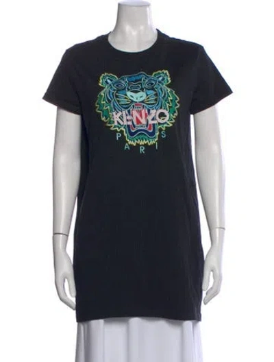 Pre-owned Kenzo Graphic Print Crew Neck T-shirt In Black