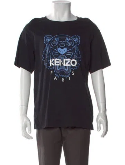 Pre-owned Kenzo Graphic Print Crew Neck T-shirt In Black