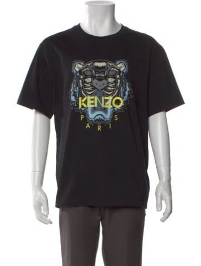 Pre-owned Kenzo Graphic Print Crew Neck T-shirt In Black