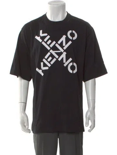 Pre-owned Kenzo Graphic Print Crew Neck T-shirt In Black