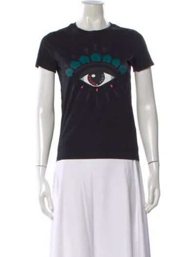 Pre-owned Kenzo Graphic Print Crew Neck T-shirt In Black