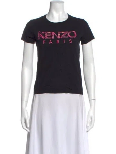 Pre-owned Kenzo Graphic Print Crew Neck T-shirt In Black