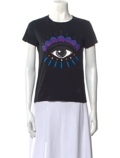 Pre-owned Kenzo Graphic Print Crew Neck T-shirt In Black