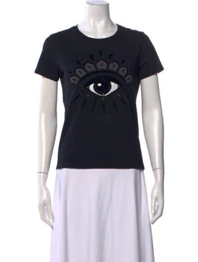Pre-owned Kenzo Graphic Print Crew Neck T-shirt In Black